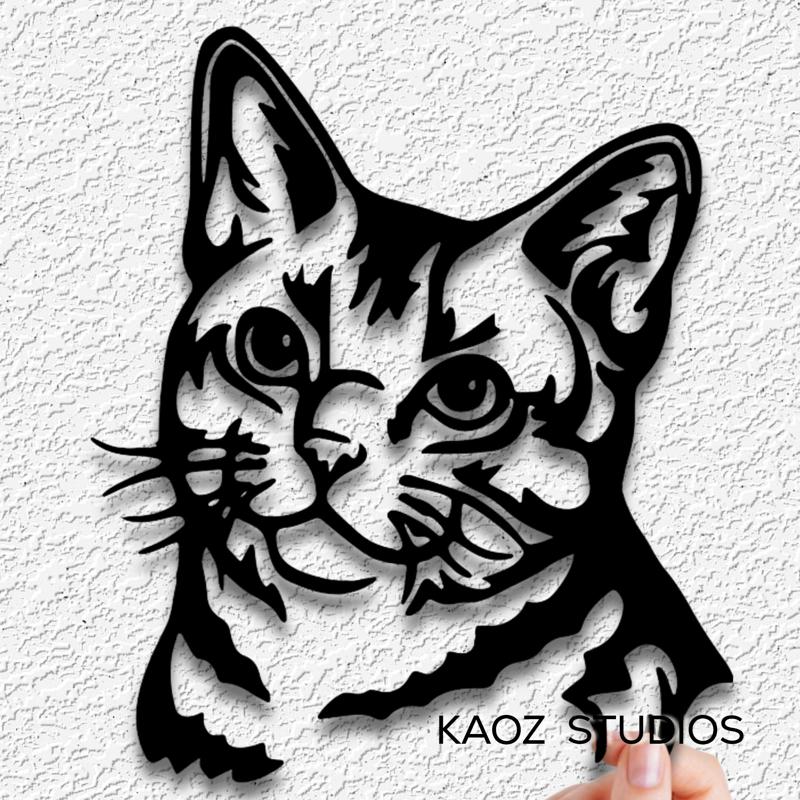 happy kitty wall art cat wall decor kitten decoration