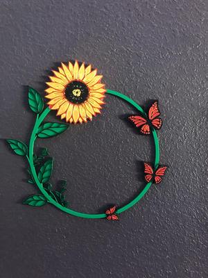 Spring Sunflower & Butterfly Wreath