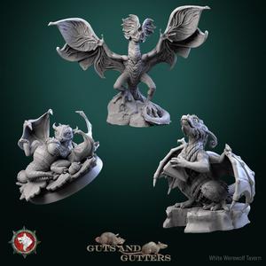 Baby Dragons Set 3 miniatures pre-supported
