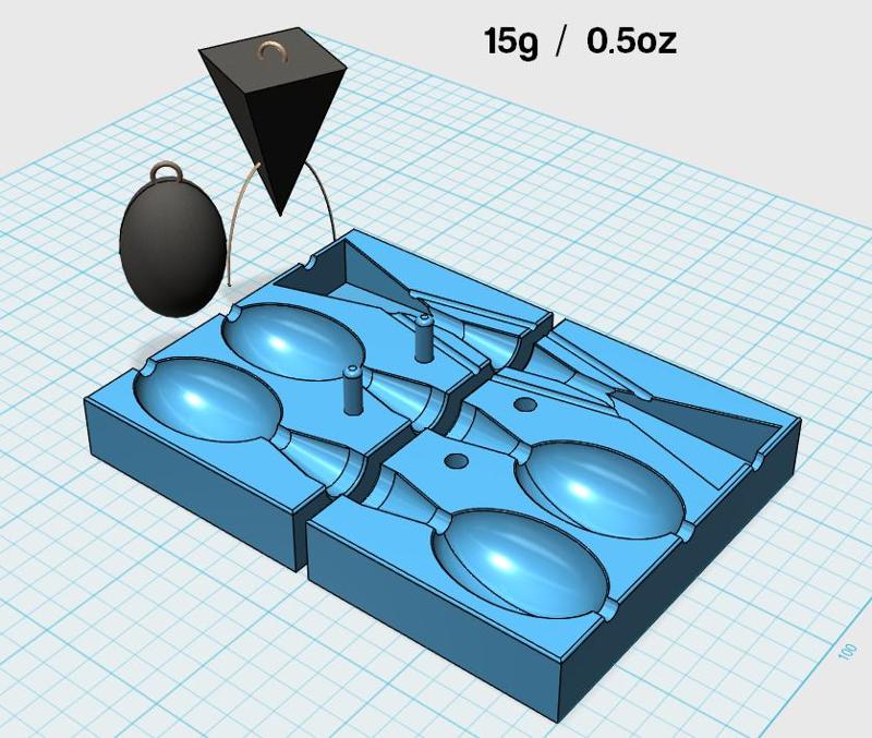 Fishing weights mold / Molde para plomadas