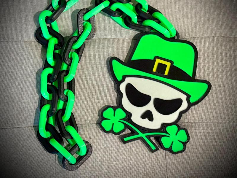 St. Patrick's Day Oversized Necklace Pendant Chain