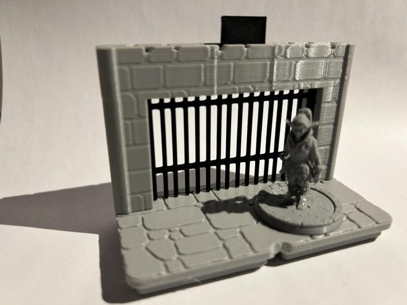 Portcullis 2x1 Floor Section for Gridfinity Dungeon Kit v0.9