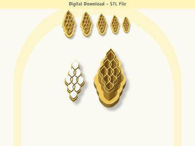 Geometric 04 Clay Cutter for Polymer Clay | Digital STL File | Clay Tools | 5 Sizes Clay Cutters