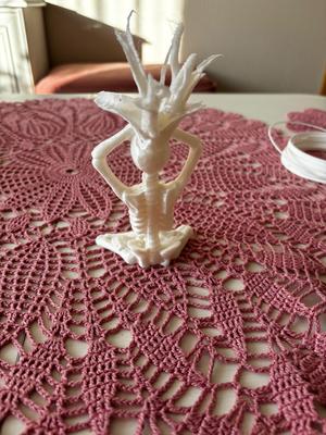 Skeleton doing yoga