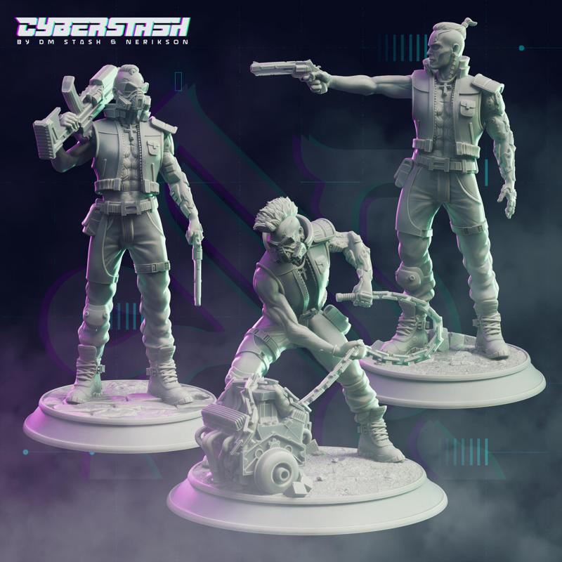 Cyberpunk Biker Gang - Redbelly Bikers (Trio Bundle)