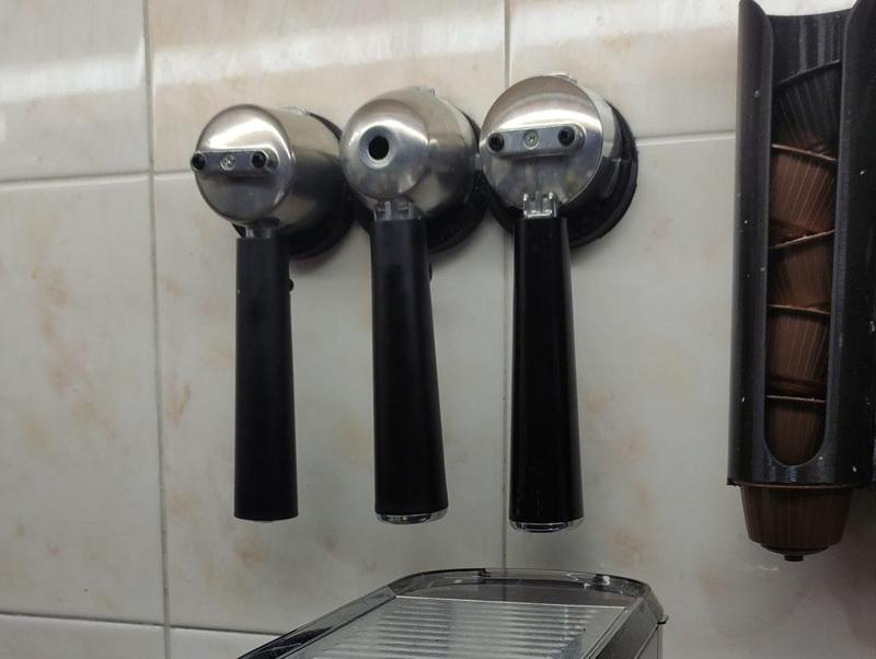 Porta filtro de cafetera express para pared