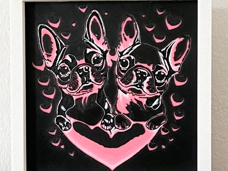 French Bulldogs Love - Frameless - Girl Color
