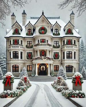 Christmas Mansion Lithophane