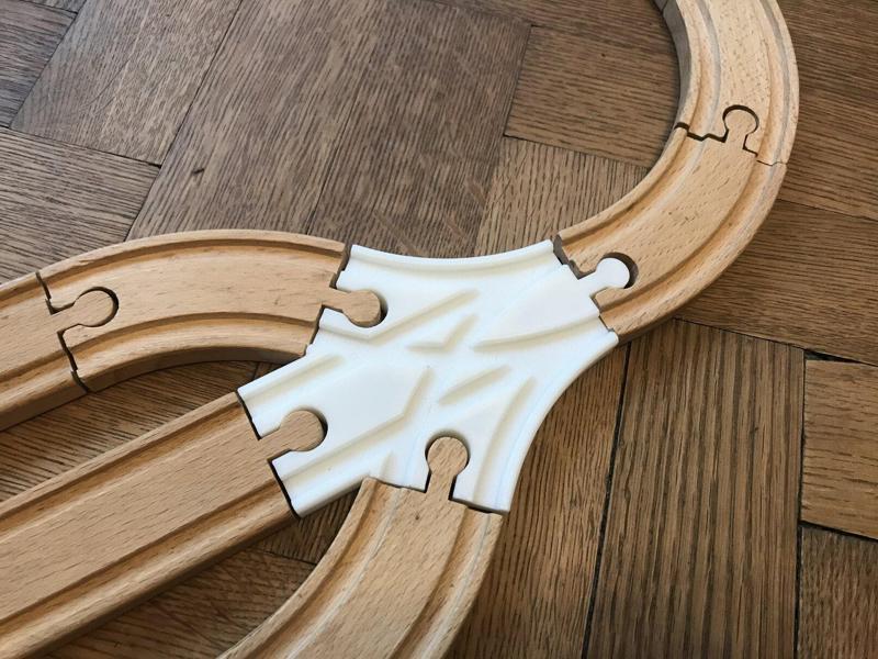 Small 45deg Double Switch - Brio/IKEA Wooden Train Track