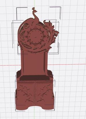 Rustic grandfather clock with peacock dial