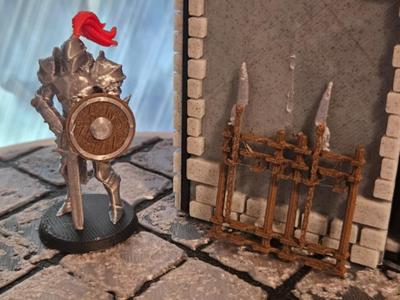 Weapon Rack with Polearm and Buckler – D&D Terrain