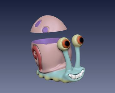 gary snail as plant or flower pot and pencil case from spongebob