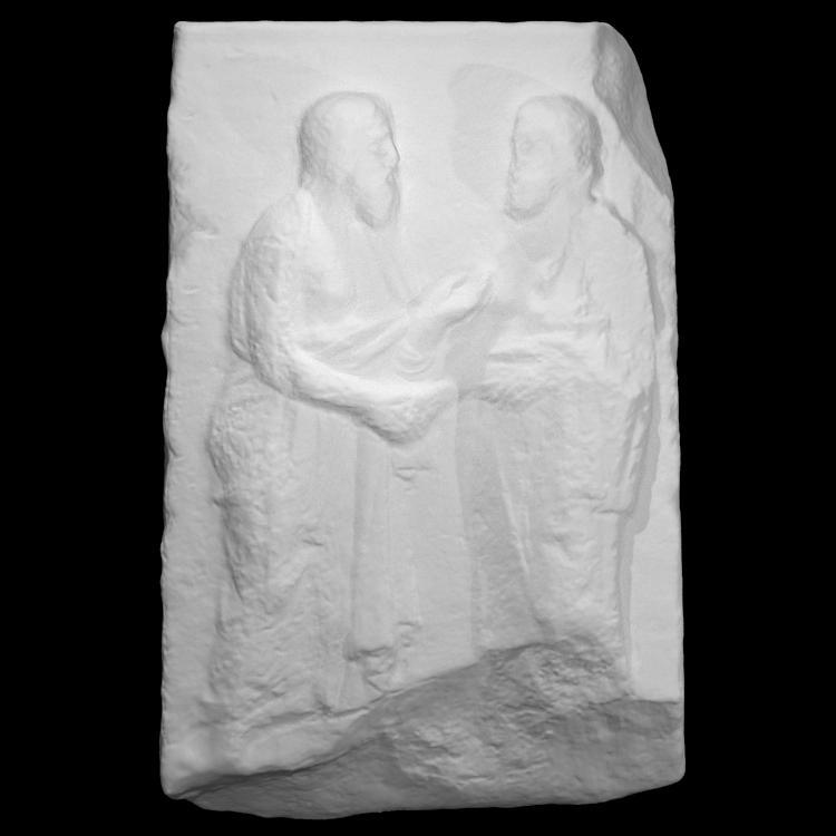 Grave relief with two elderly men