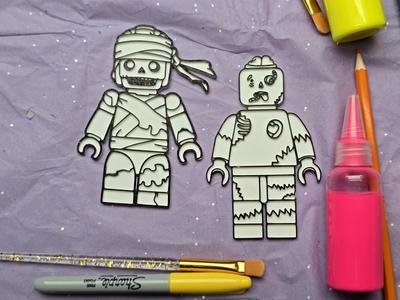 Brick Man Halloween Coloring Craft