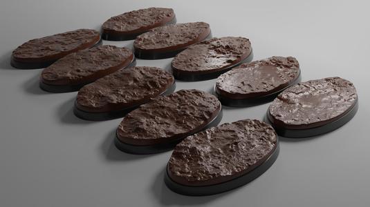 10x 60x35mm base with muddy ground