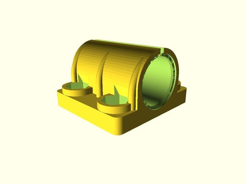 Anycubic i3 Mega - Linear Bearing Mount with M4-NutNotches Raw