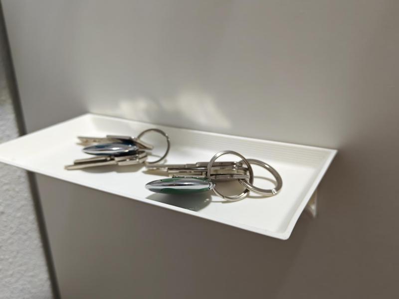 Wall mounted key tray