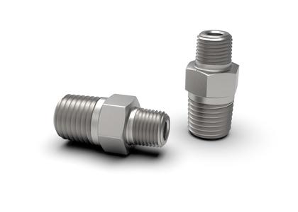 Reducing pipe hex nipple pipe fitting 1/4" NPT to 1/8" NPT