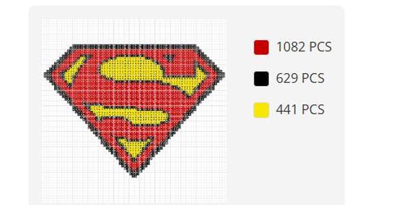 superman emblem 3d puzzle pixel 66cmX66cm