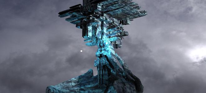 Ice Sci fi Base Tower Rocks