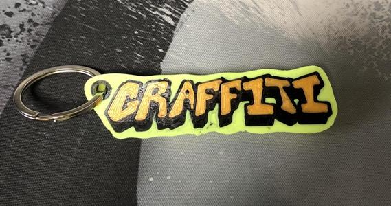 MULTICOLOR GRAFFITI KEYCHAIN