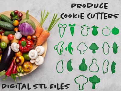 Fruits And Vegetables Cookie/Clay Cutters STL Pack