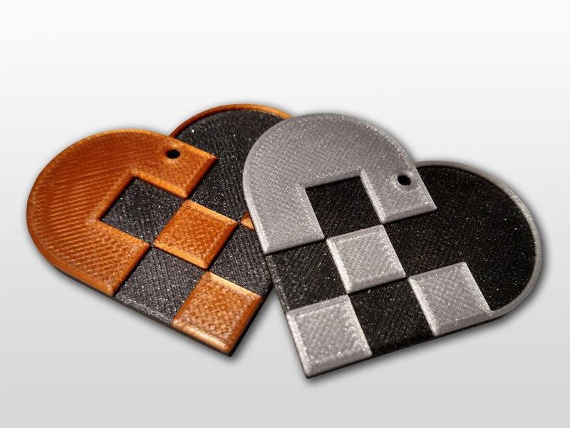 Pleated xmas heart keychain/ornament