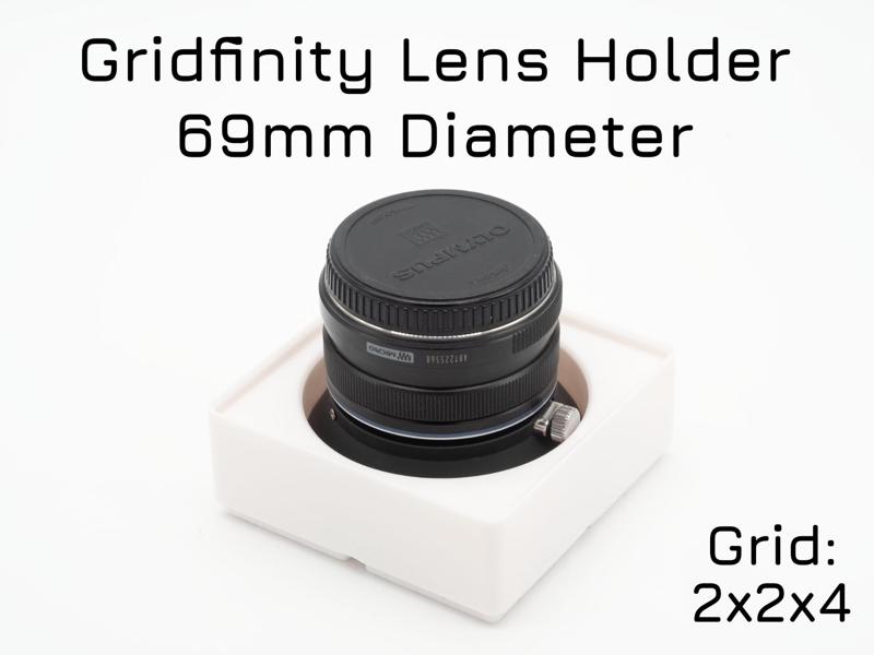 Gridfinity Lens Holder 69mm diameter