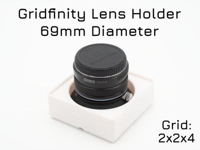 Gridfinity Lens Holder 69mm diameter