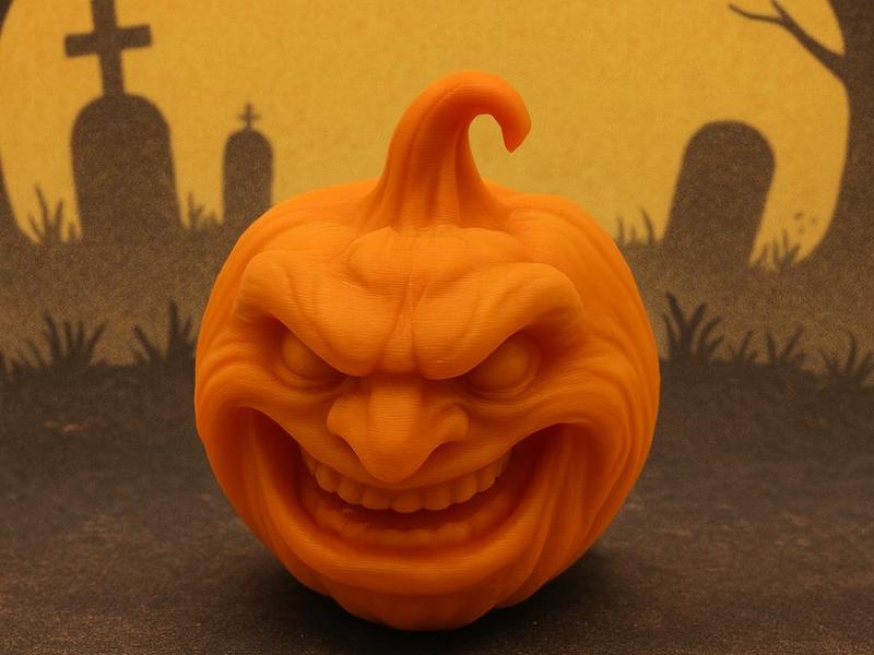 Sinister Pumpkin with Demon Face 