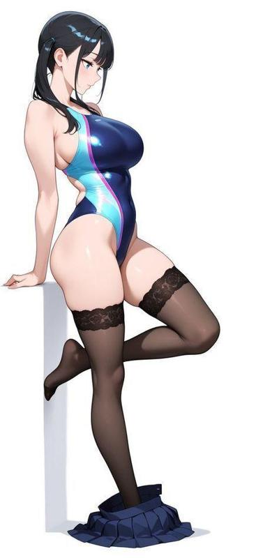 Anime girl in swimsuit