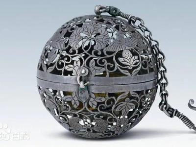 Tang Dynasty Grape Flower and Bird Pattern Silver Incense Burner