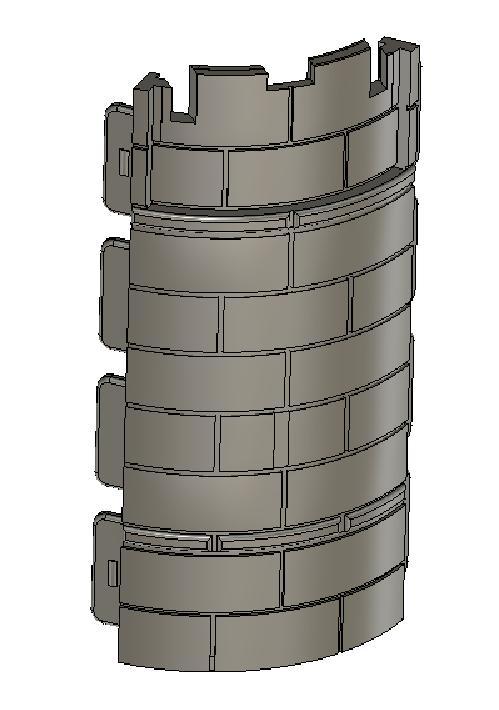 Custom Curved Wall for the round tower from Playmobil 3666
