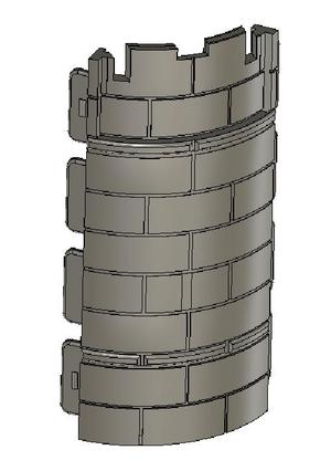 Custom Curved Wall for the round tower from Playmobil 3666
