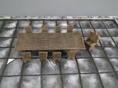 28mm Lord's Banquet Table and Chairs