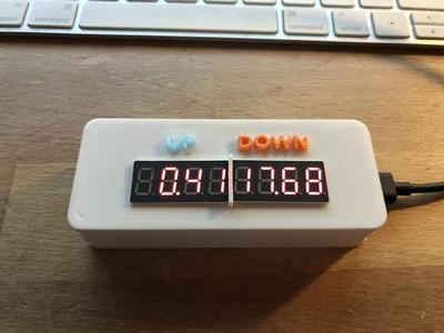 Internet connection bandwidth monitor (FritzBox) with 7 segment display and esp8266