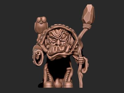 Vogland Orc Mage miniature (presupported & support free)