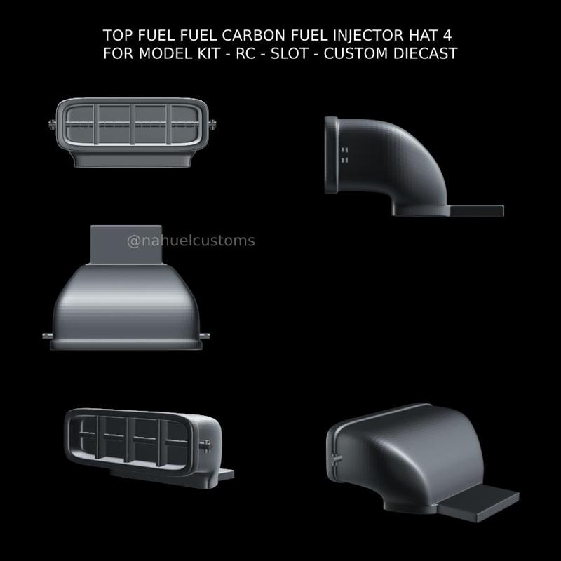 TOP FUEL FUEL CARBON FUEL INJECTOR HAT 4 FOR MODEL KIT - RC - SLOT - CUSTOM DIECAST