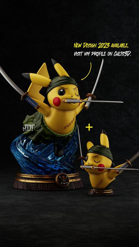 Pikachu Zoro Pokemon One Piece + Bust