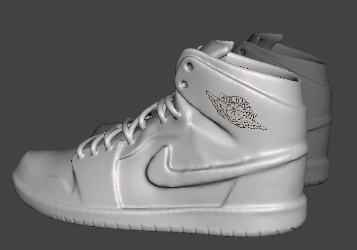 NIKE AIR JORDAN 1 SNEAKERS LEFT AND RIGHT .OBJ .STL