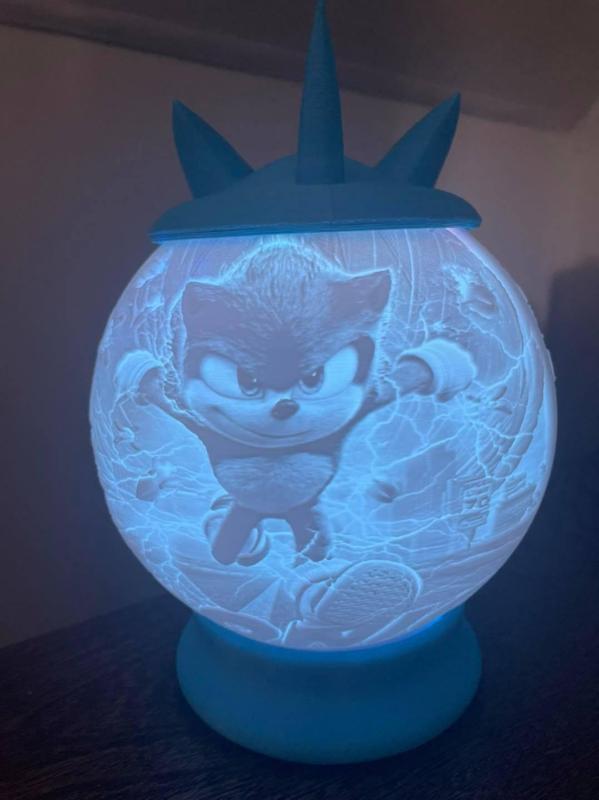 Sonic Lithophane Globe Top