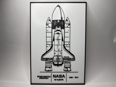 Space Shuttle Discovery - Poster - Blueprint