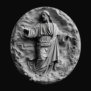 Jesus Christ Relief Sculpture - Sacred Religious Medallion