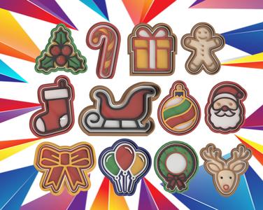 SET 12 COOKIE CUTTERS CHRISTMAS DECORATIONS PACK#2