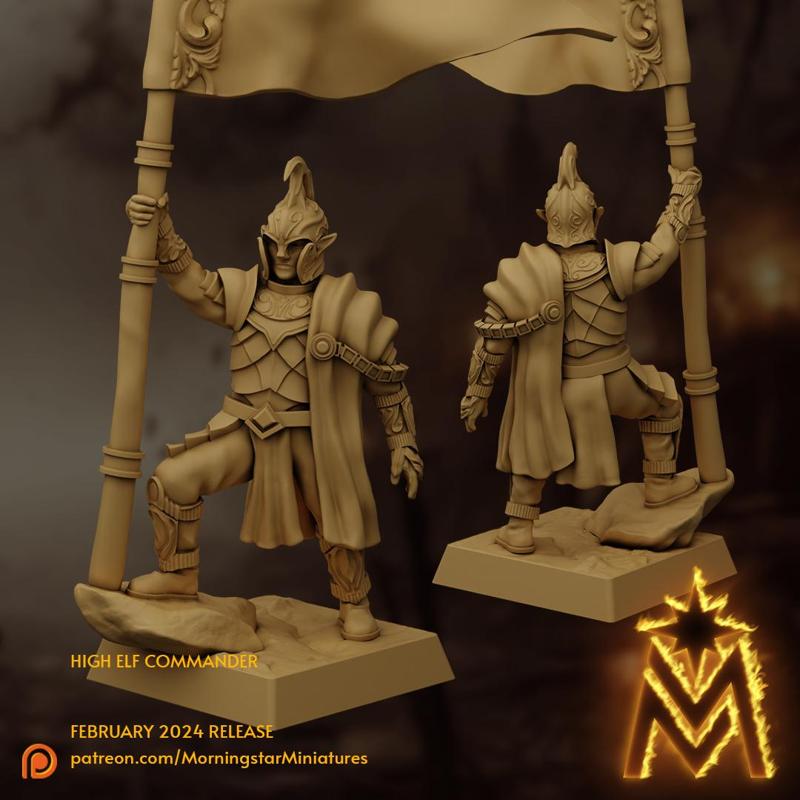 High Elf Commander | 32mm Scale Presupported Miniature