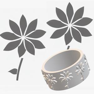 Floral Pattern Clay Roller for 3D Printing