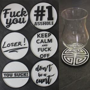 6 Coaster Text Be Mean