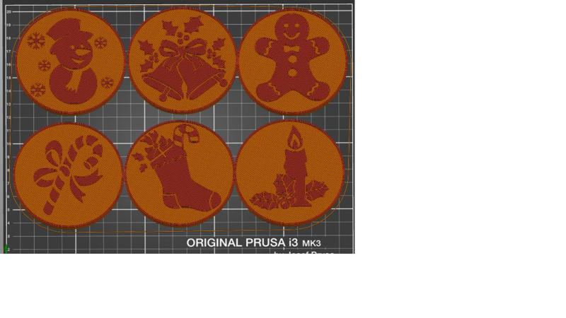 6 Round Christmas Coasters / Christmas Coasters