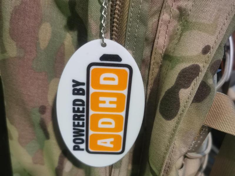 Powered by ADHD keychein