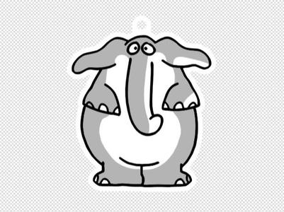 Boynton Elephant Magnet and Keychain